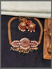 Multicolour Flower Necklace In Nakshi - NN00813