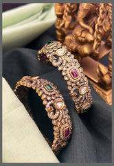 Beautiful Stone Peacock Victorian Bangles - BG00384
