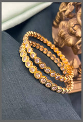 Beautiful White Stone Bangles - BG00388