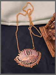 Beautiful Nakshi Haram With Lotus Pendant - NH00389