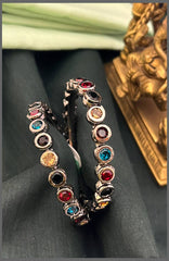Antique Navratna Stone Bangles - BG00517