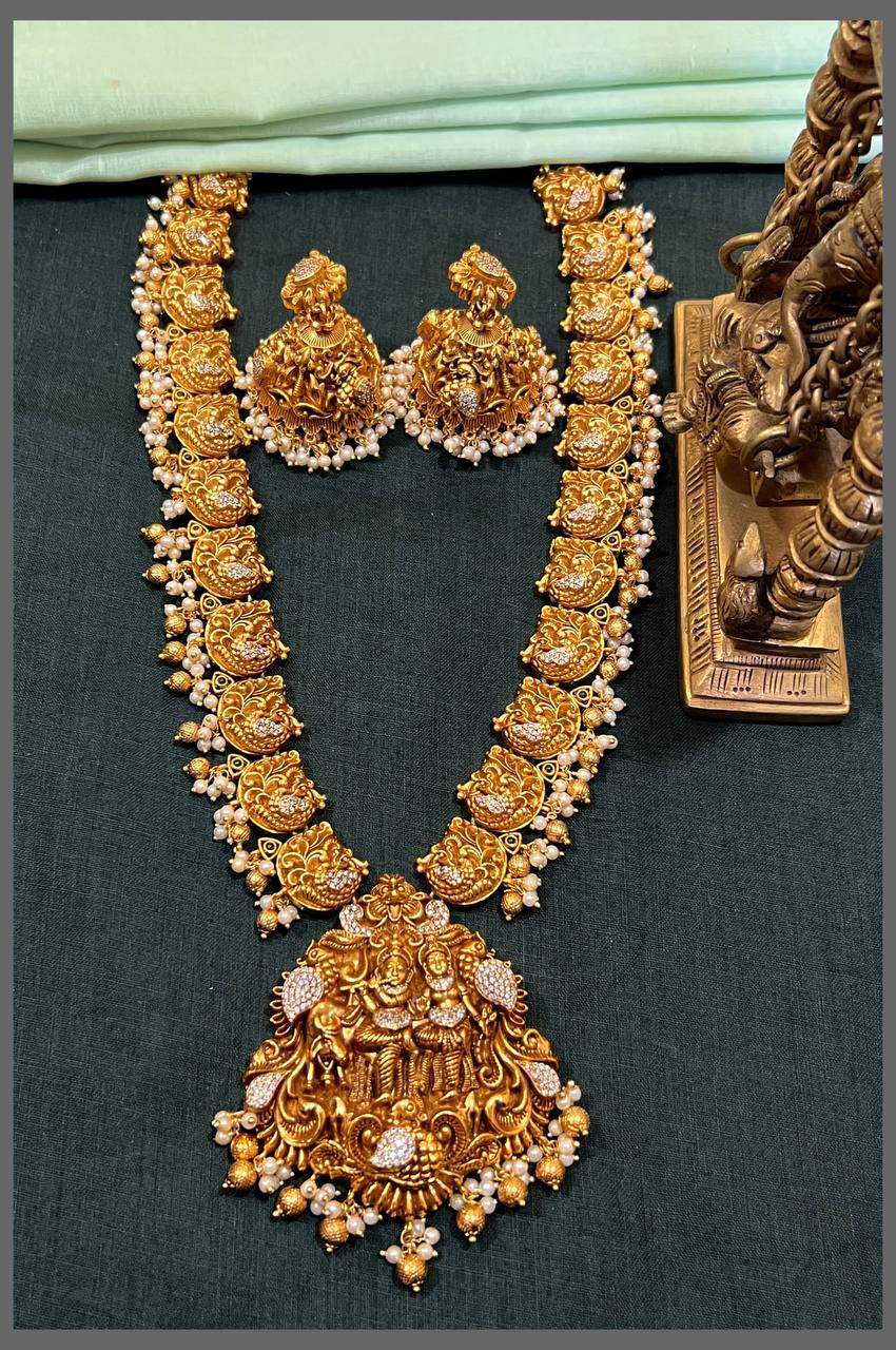 Beautiful Nakshi Haram With Radha Krishna Pendant - NH00390