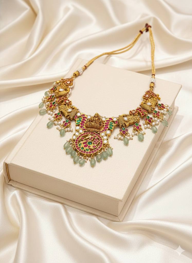 Silver Replica Nakshi Jadau Set - KN00580