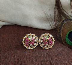 Jadau Peacock Studs - KE00571