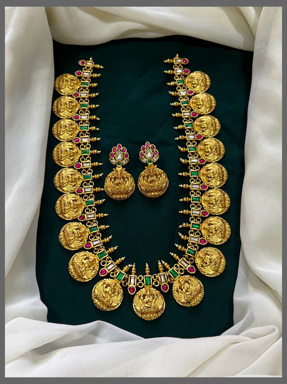 Lakshmi Kaasu Haram With Screw Back Earring - KH00354