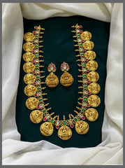 Lakshmi Kaasu Haram With Screw Back Earring - KH00354