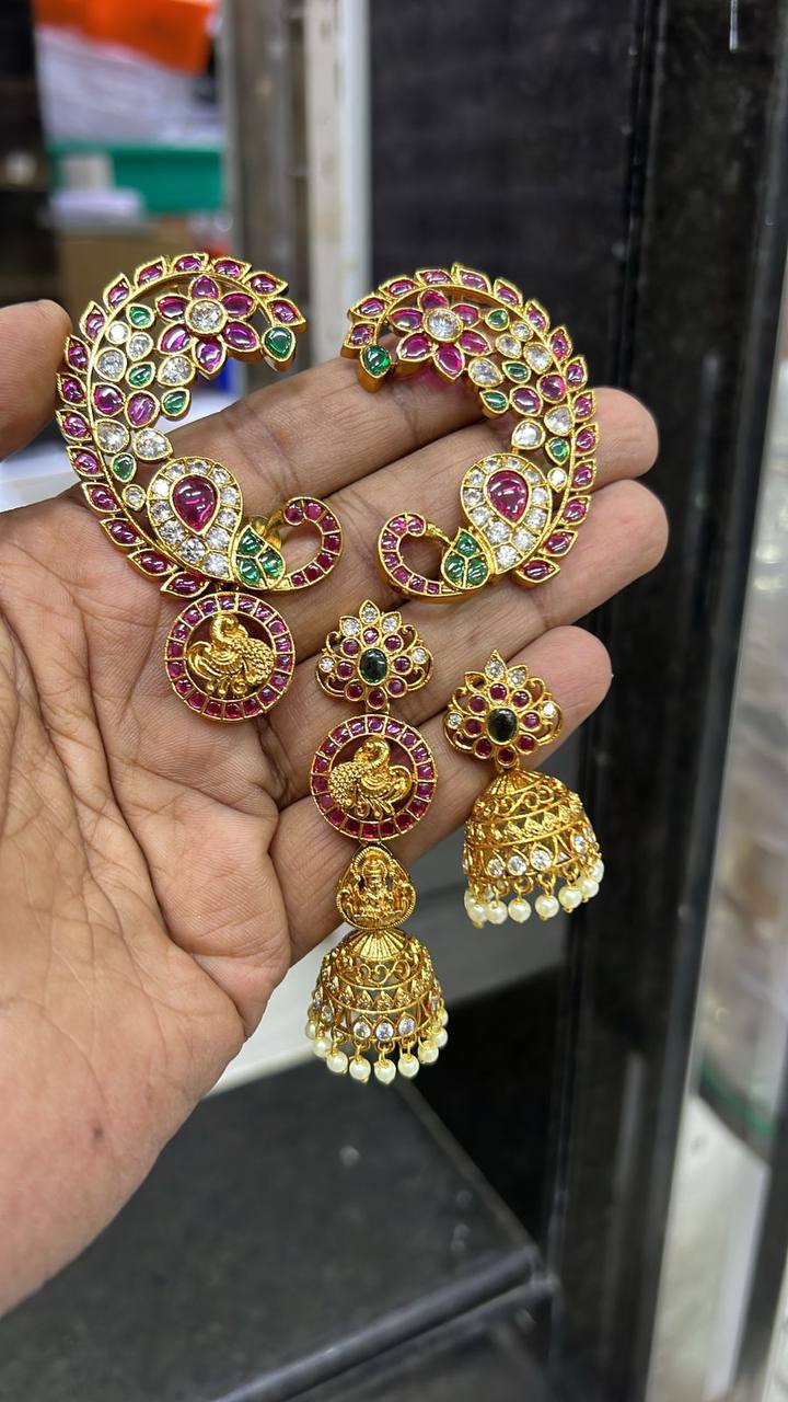 7 in 1 Kempu Ear Cuff Jhumki - NE00635