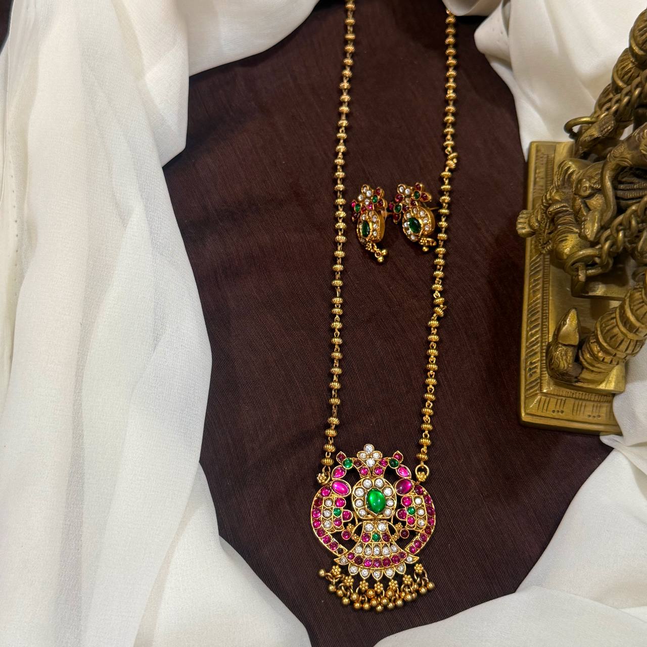 Pota Stone Gandaberunda Pendant With Chain - NH00446