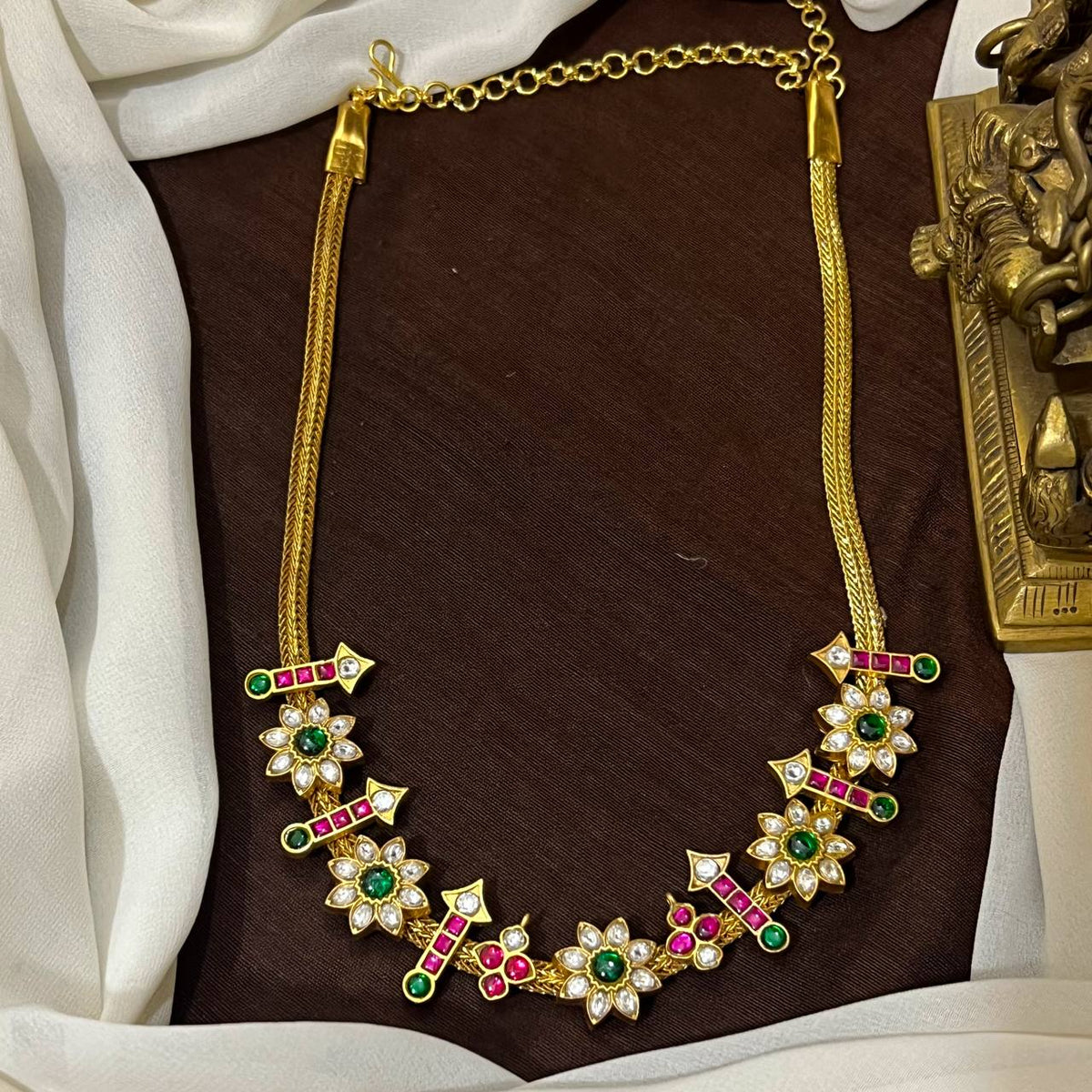 Jadau Kundan Simple Necklace - KN00667