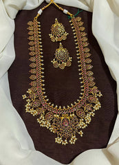 Kempu Stone Guttipusalu Long Haram - NH00180