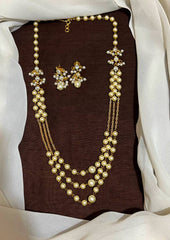 Swaroski Pearl Layer Set With Kundan Pendant - PB00233