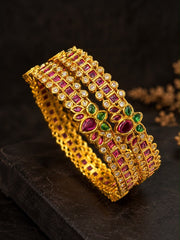 Lotus Bangles in Kempu Stone - BG00445