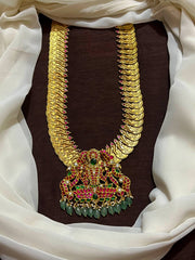 Antique Polish Lakshmi Kaasu With Jadau Lakshmi Pendant - KH00346