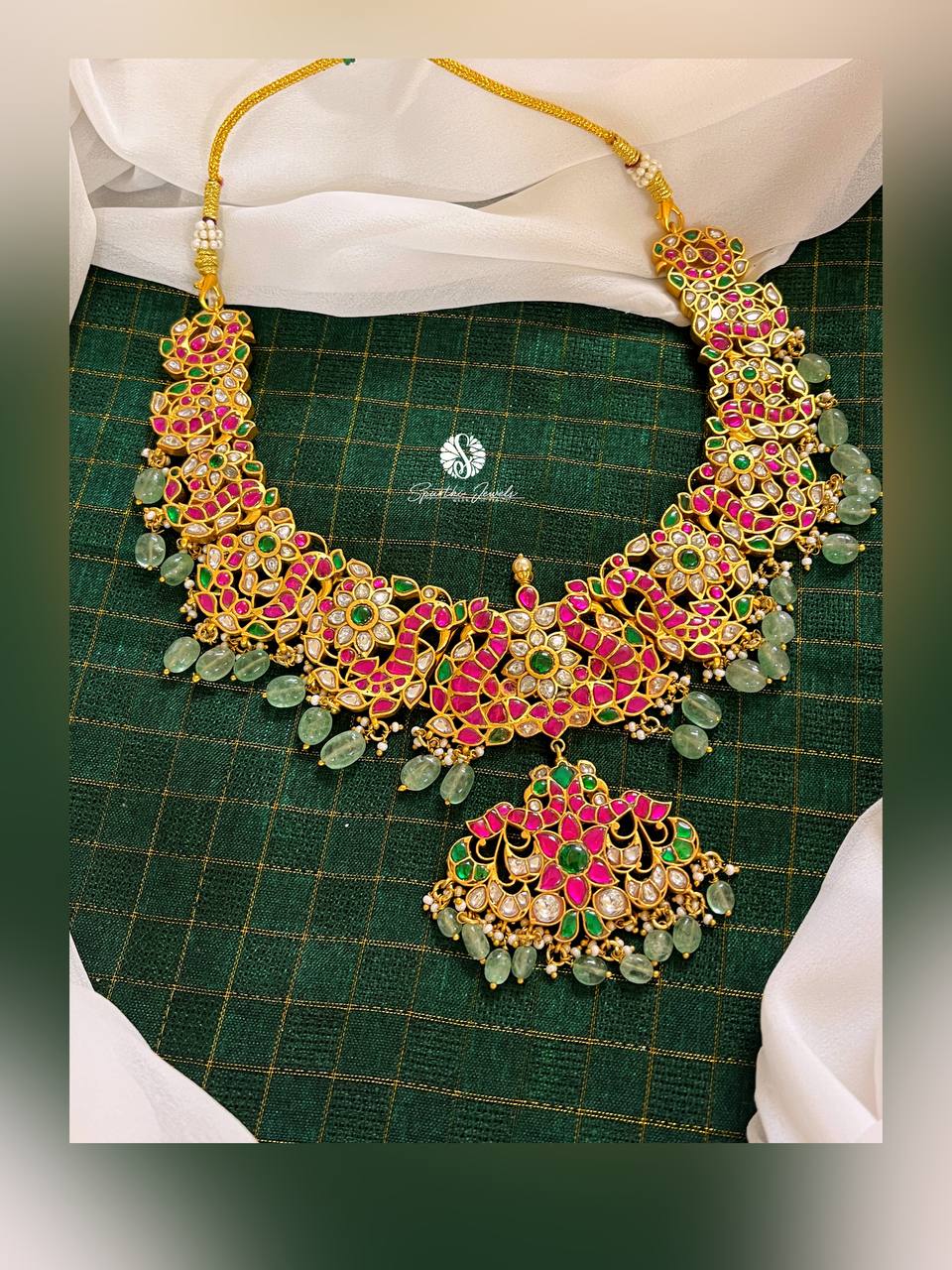 Kundan Necklace With Beads - KN013