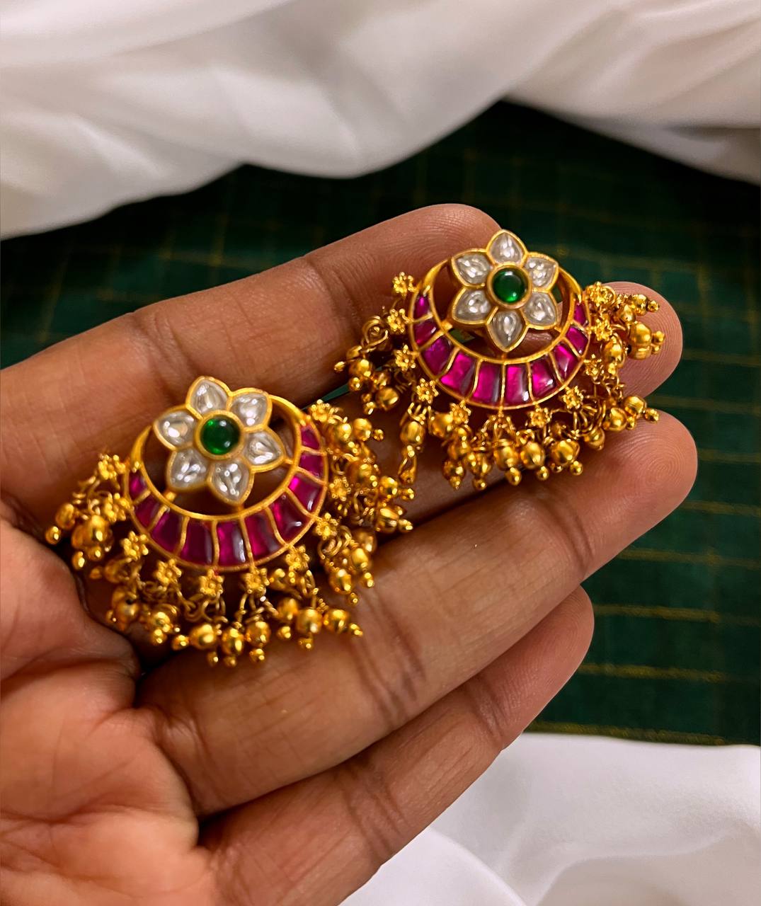 Kundan Earrings in Multi - KE0041