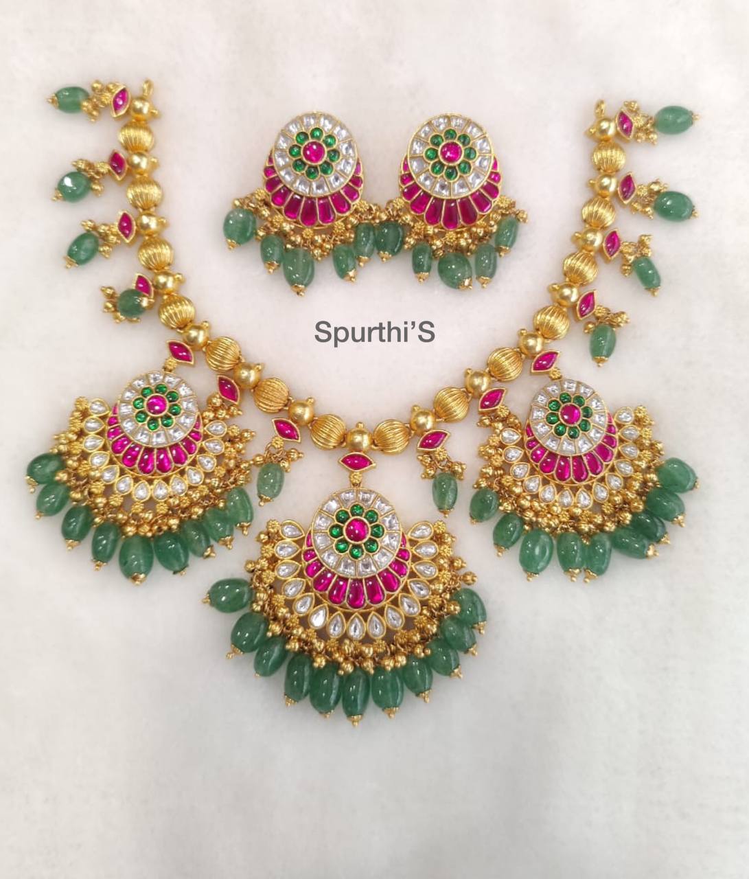 Kundan Necklace with Earrings - NK0003