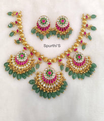 Kundan Necklace with Earrings - NK0003