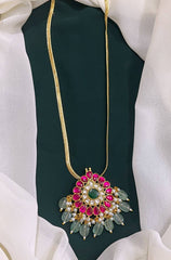 Simple Kundan Pendant with Chain - KN003