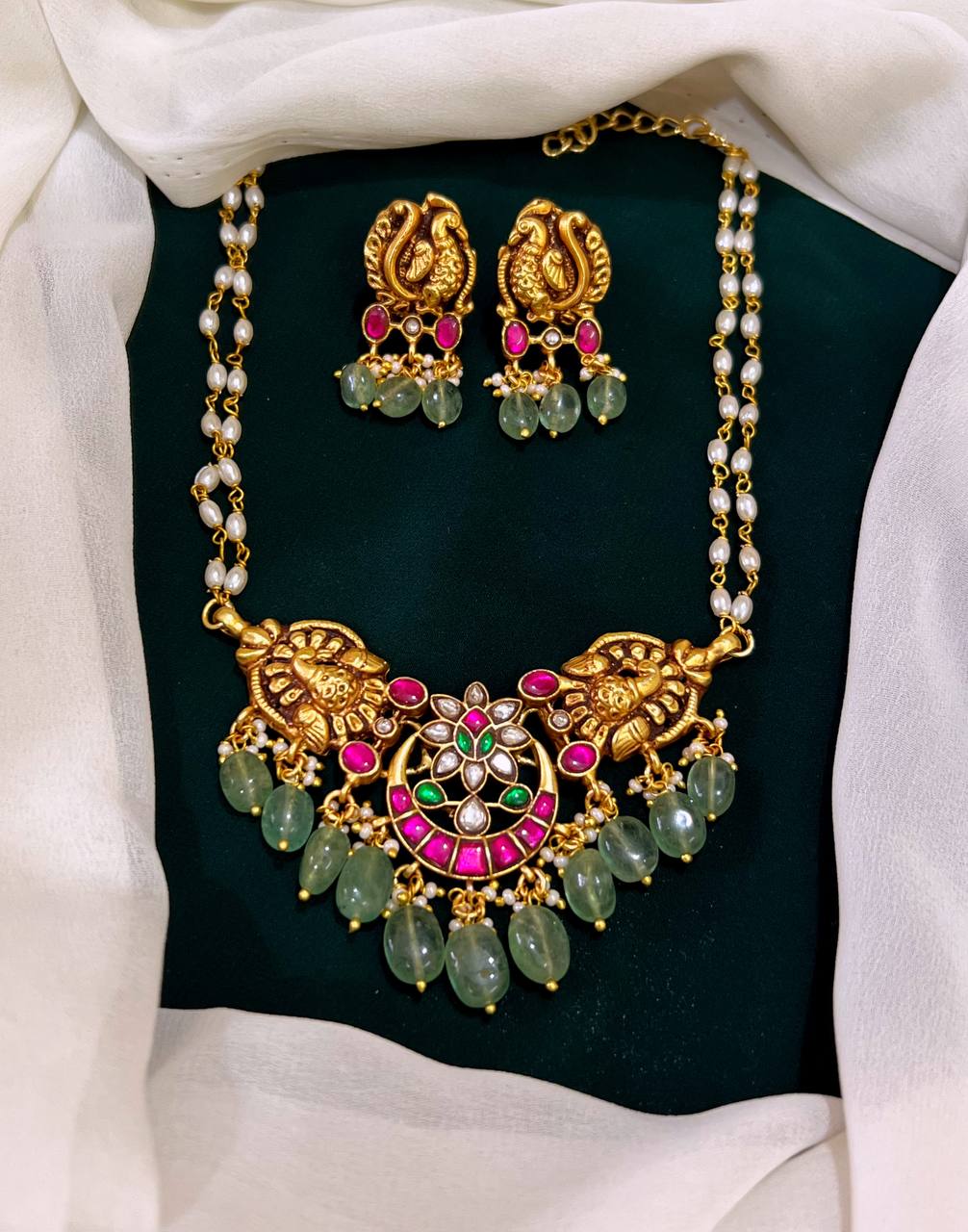 Kundan Mini Choker With pearls - KN0034