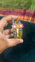 Blue and pink Screw Bangles - BG0038 Pre book 5-7 days