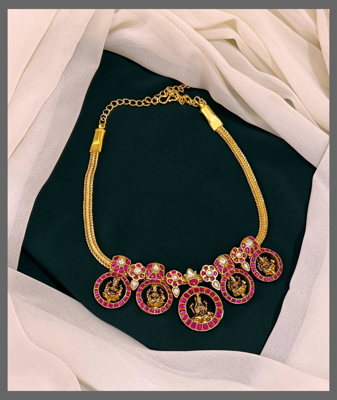Jadau Lakshmi Necklace - KN00460