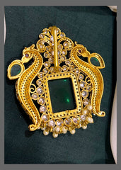 Beautiful Emerald and white Stone Victorian Pendent - VP008