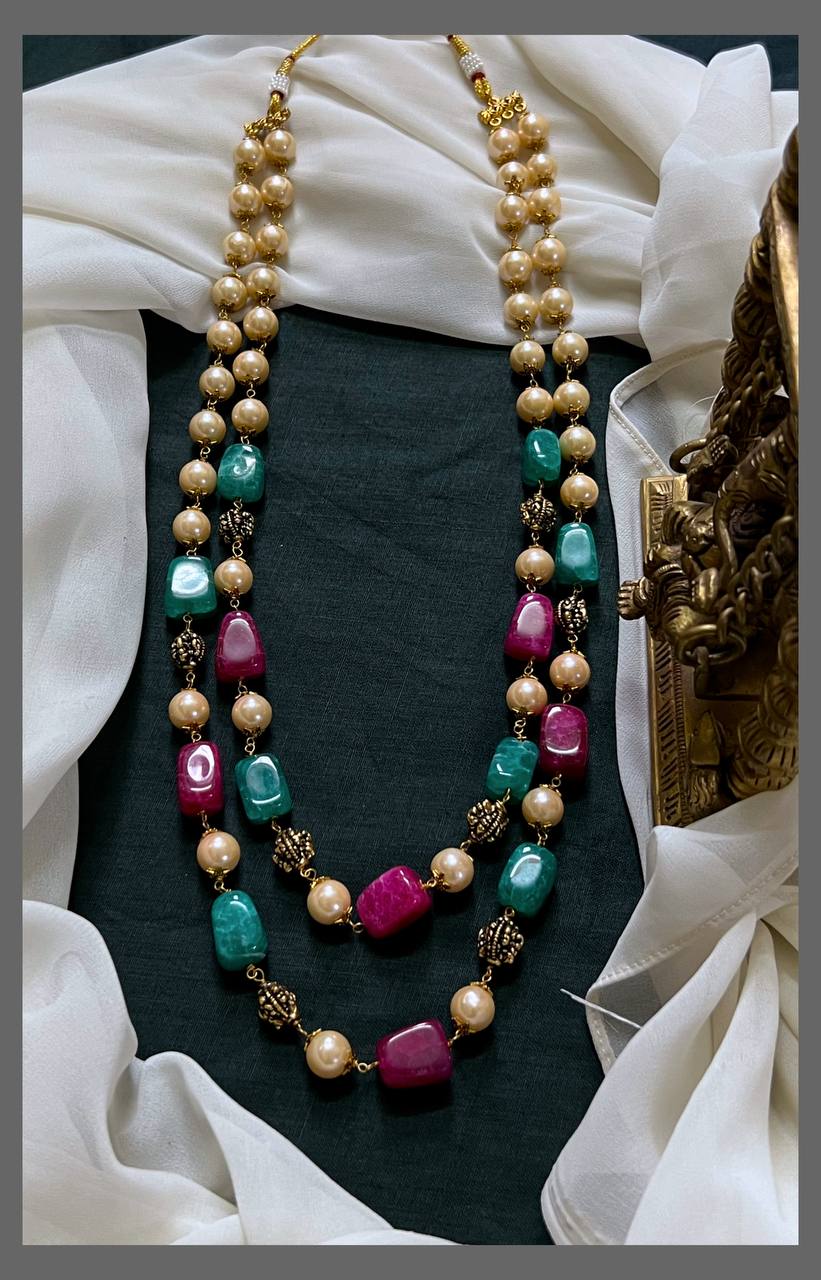 Beautiful Double Layer Multicolor Beads Haram - PB00449