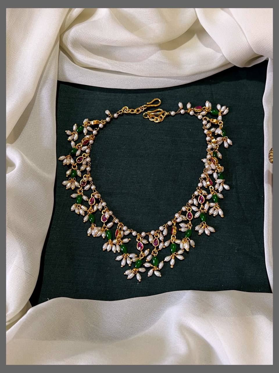 Graceful Rice Pearls Necklace in Vibrant Multicolor – PB00478