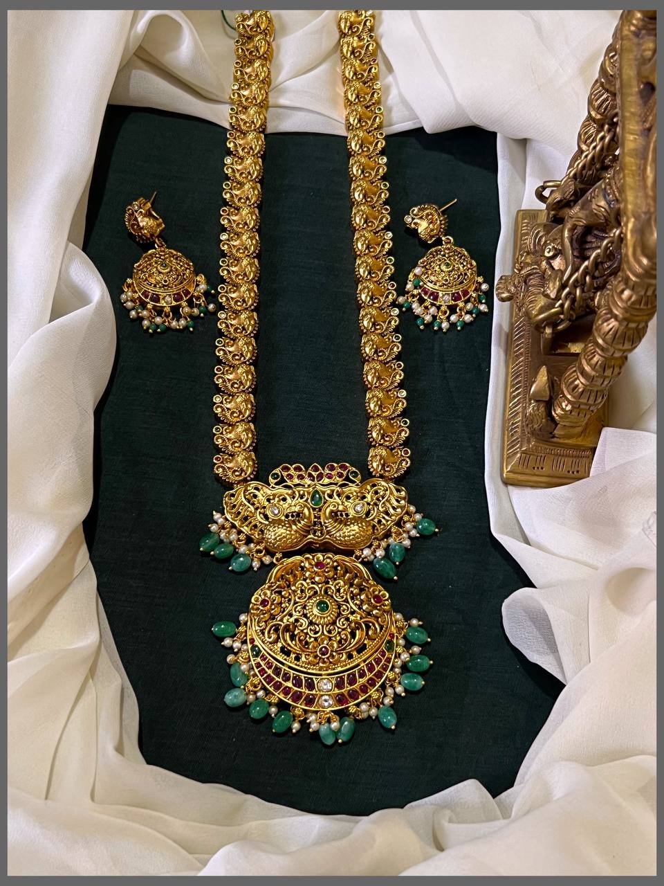 Elegant Nakshi Haram with Matching Earrings – NH00361