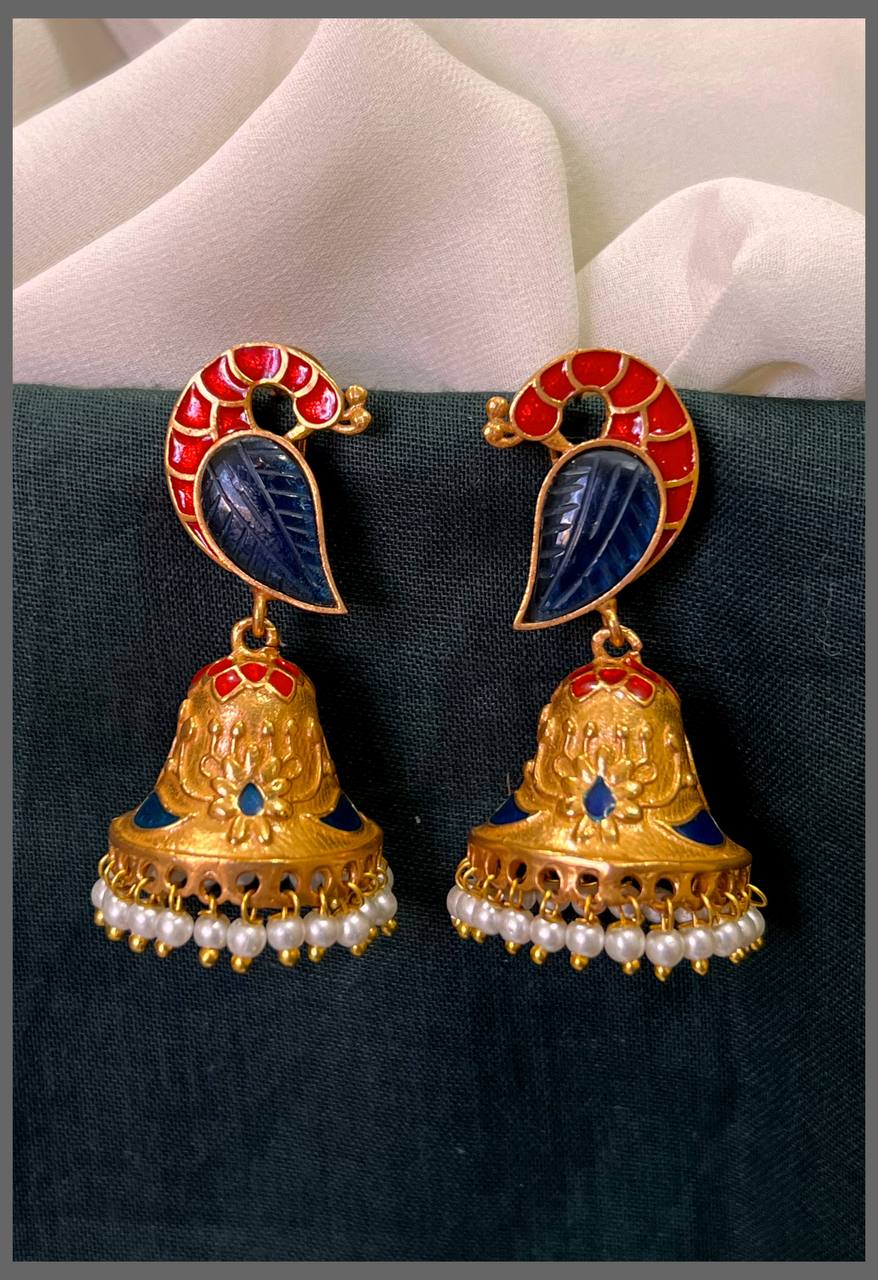 Beautiful Peacock Kundan Earrings in Multi Color– KE00537