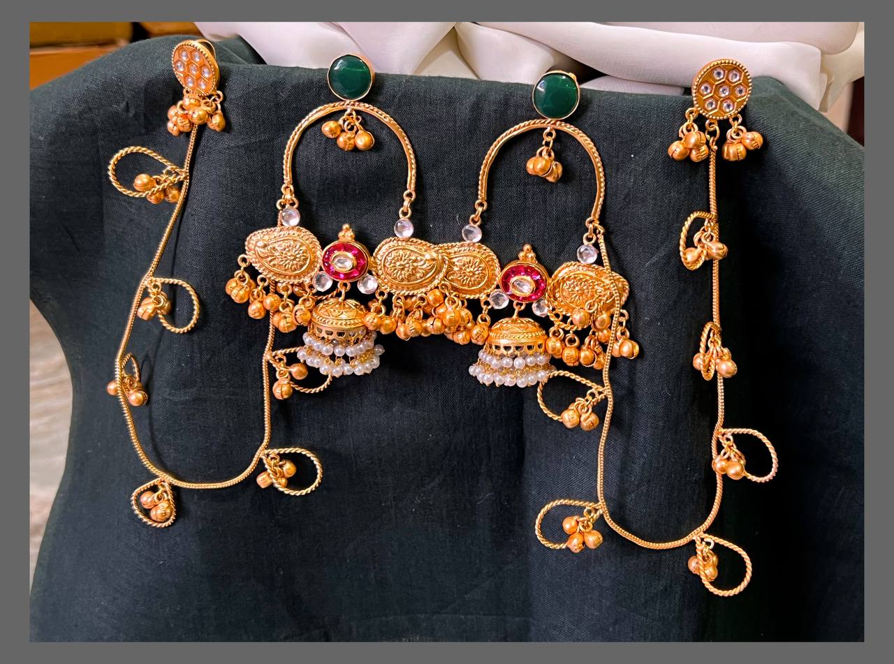 Beautiful Kundan Jhumka Earrings with Matilu  - KE00540