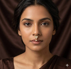 Lotus Septum Nose Ring in Kundan - NR0020
