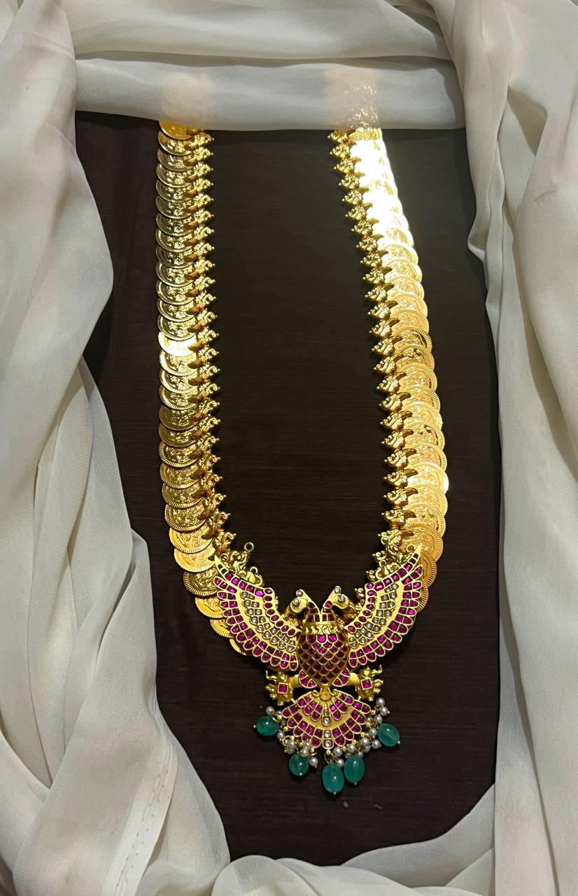 Jadau Kaasu Haram With Gandaberunda Jadau Pendant - KH00353