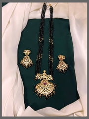 Black Beads With Nakshi Pendent - PB0081