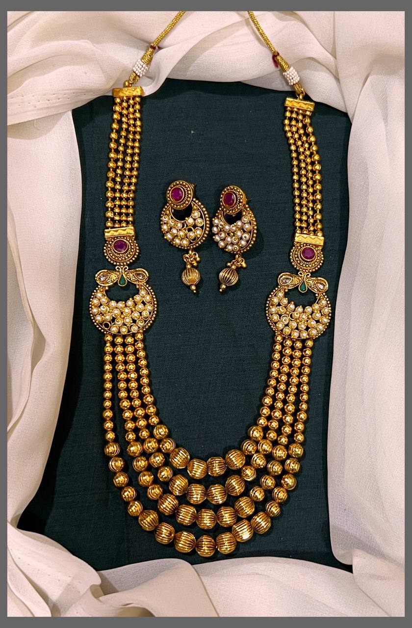 4 Layers of Beads with side Pendent Haram - PB00253