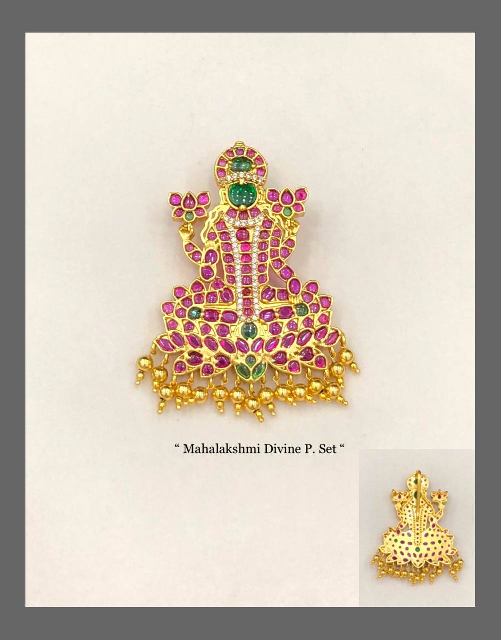 Lakshmi Devi Pendant in Kempu - NP00160