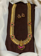 Kaasu Haram with Jadau Lakshmi Pendant and Earrings  - KH0013