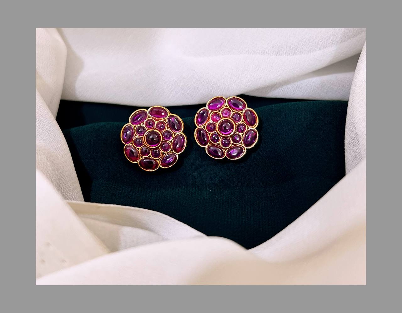 Ruby Earring  in Nakshi - NE0153