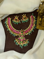Jadau Beautiful Necklace With Earrings - KN008
