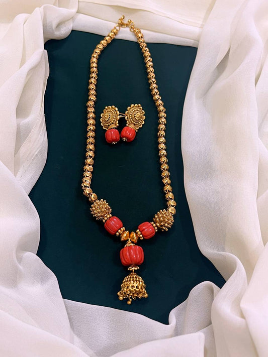 Coral in Naskhi Necklace - NN0083