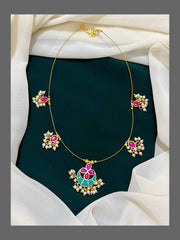 Turquoise Small Moon Invisible Chain - KN00173