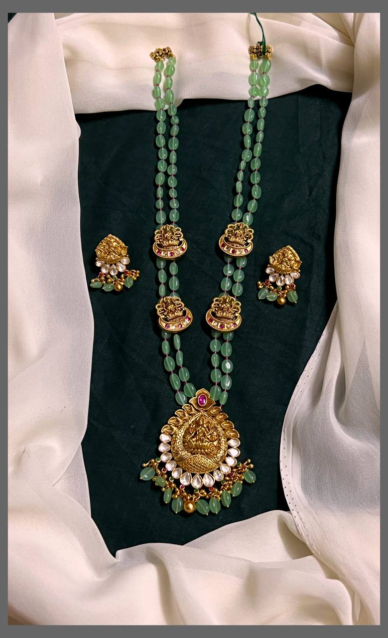 Lakshmi Pendants in Kundan with Pearl Haram  - PB00265