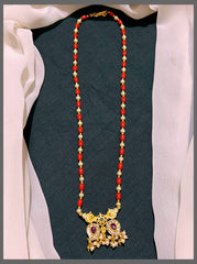 Coral and White Small Pearl Haram - PB00298