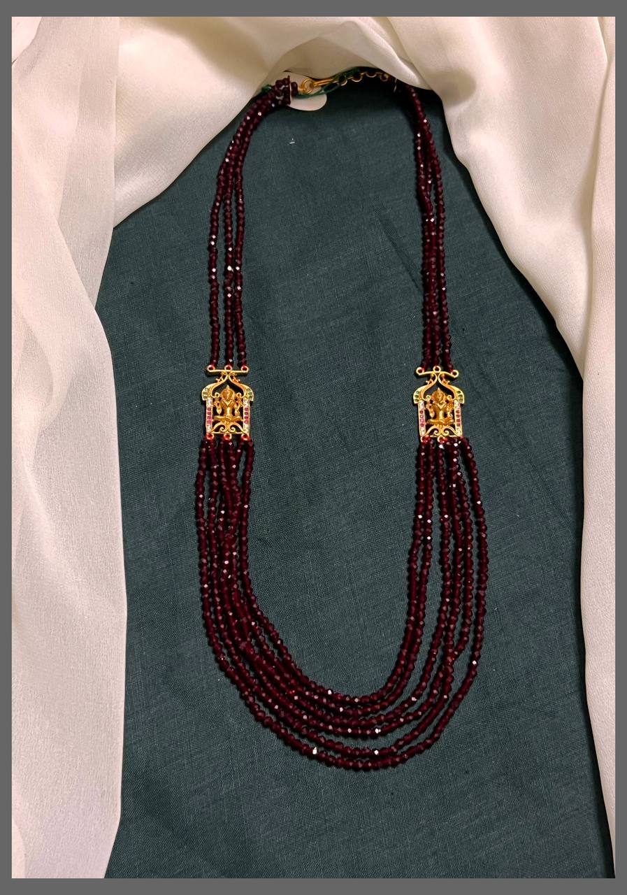 Crystal Beads Haram with Lord Side Pendants - PB00352