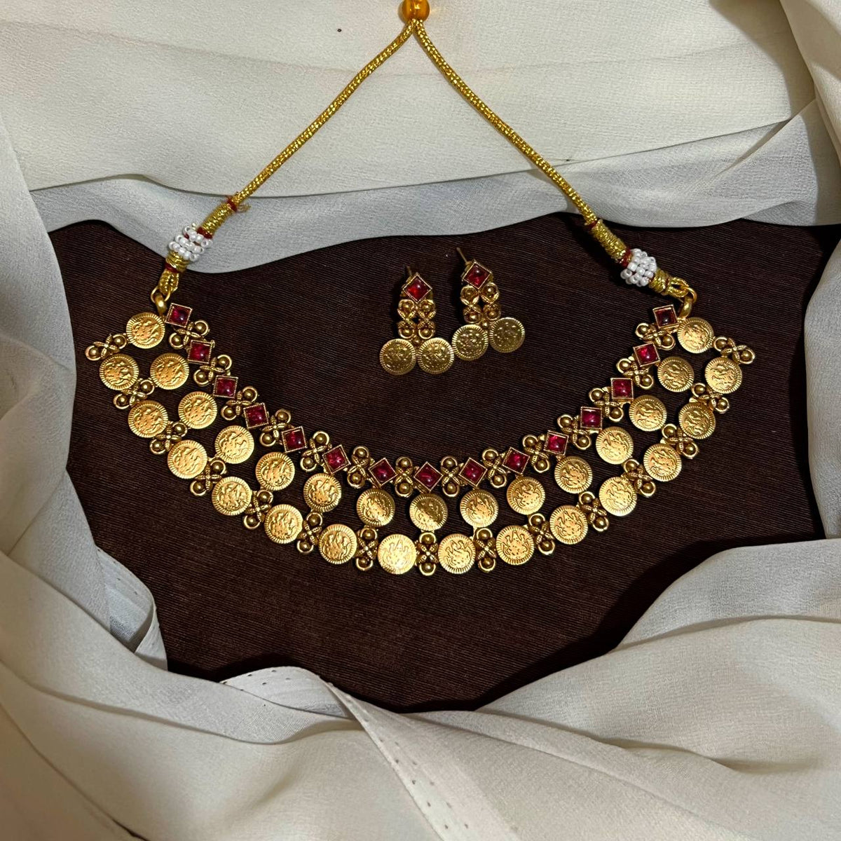 Double Line Kaasu With Ruby Stone - NN00508