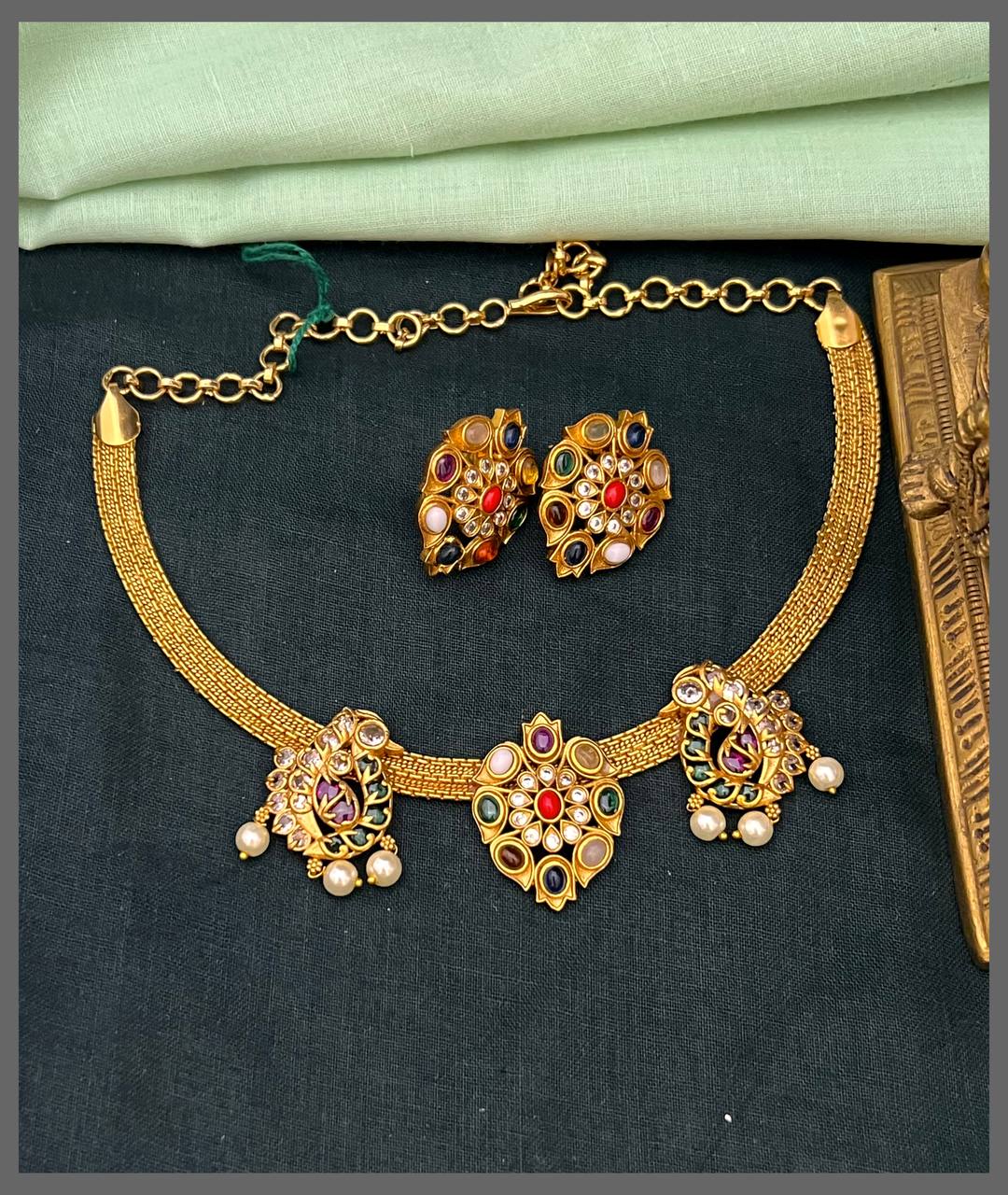 Panchaloha Pendant  Necklace in Nakshi - NN00830