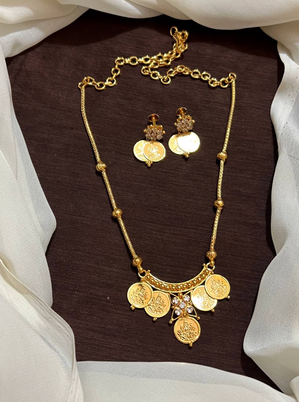 Micro Gold polish Cute Kasu Necklace - NN00963
