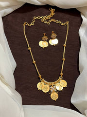 Micro Gold polish Cute Kasu Necklace - NN00963