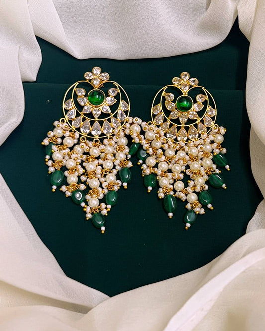 Green Chand Bali Kundan - KE0058