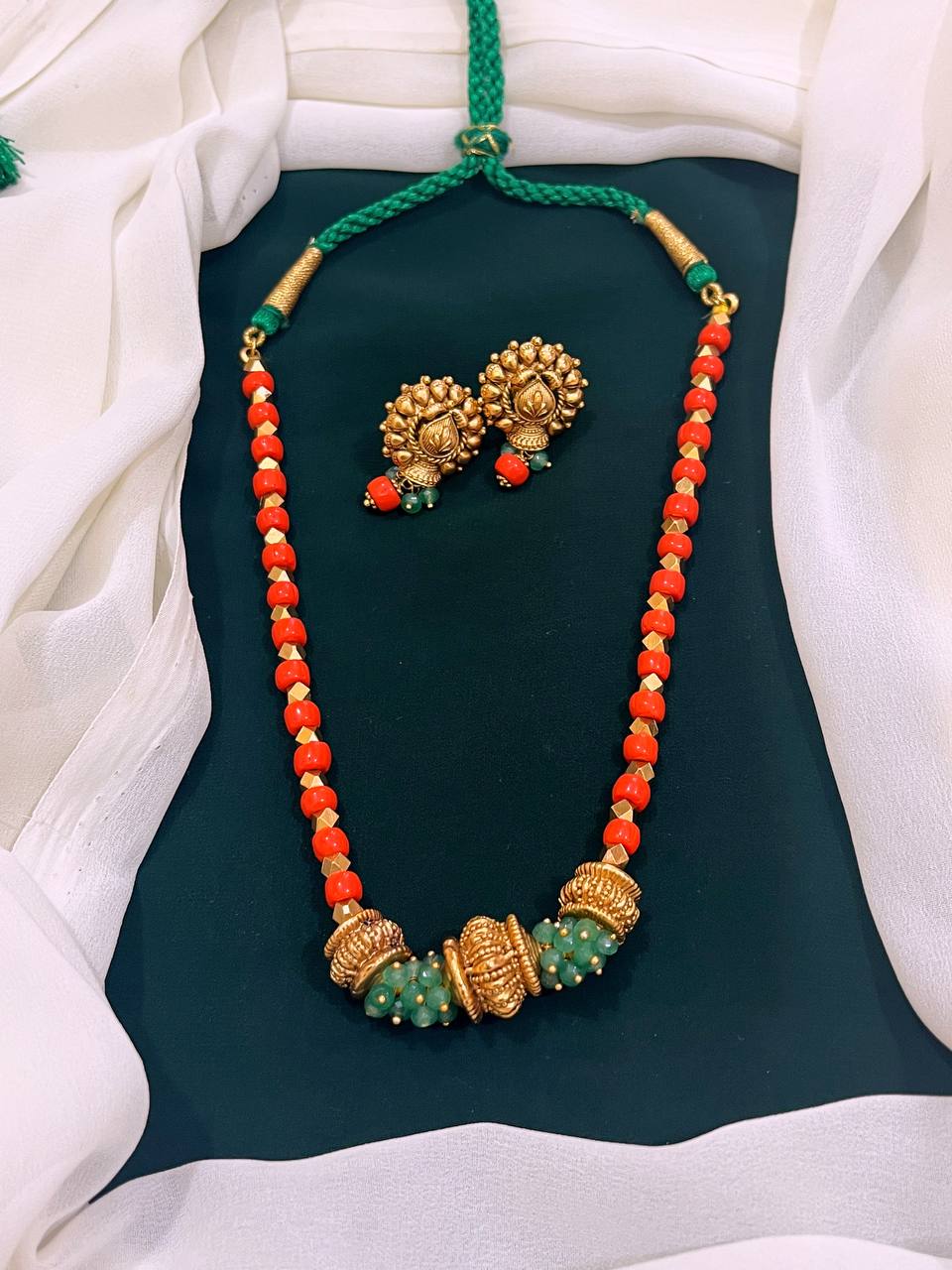 Coral in Naskhi Necklace  - NN0085